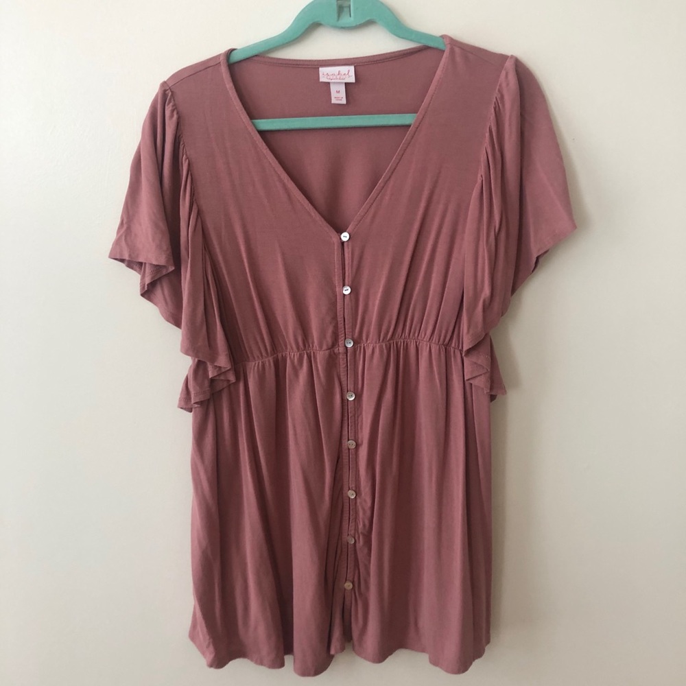 Isabel Maternity button down peplum shirt